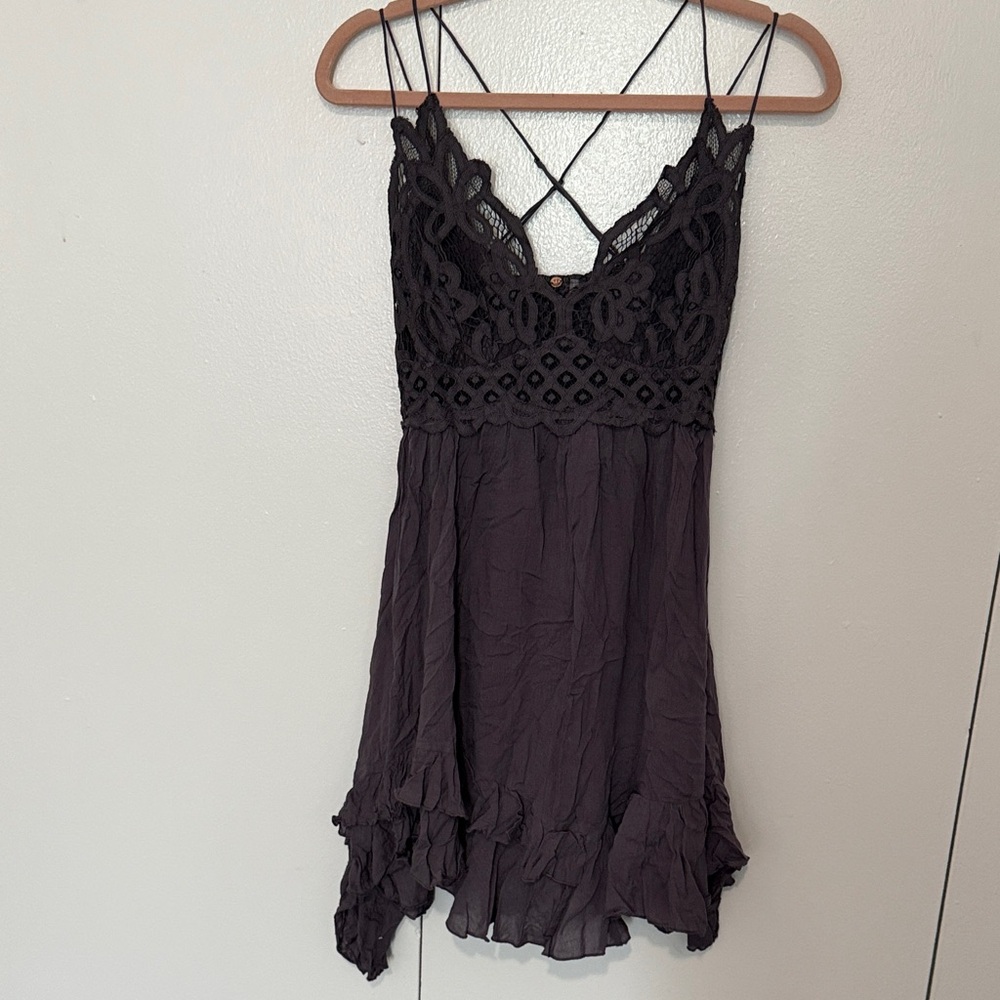 Free People Blue Lace Mini Dress